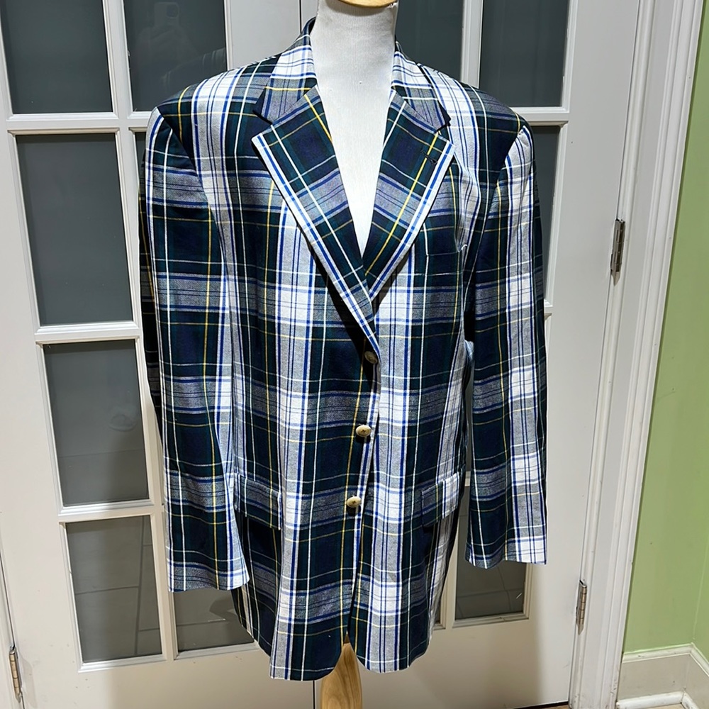 Green and cream made in the USA plaid blazer Tommy Hilfiger 44R
